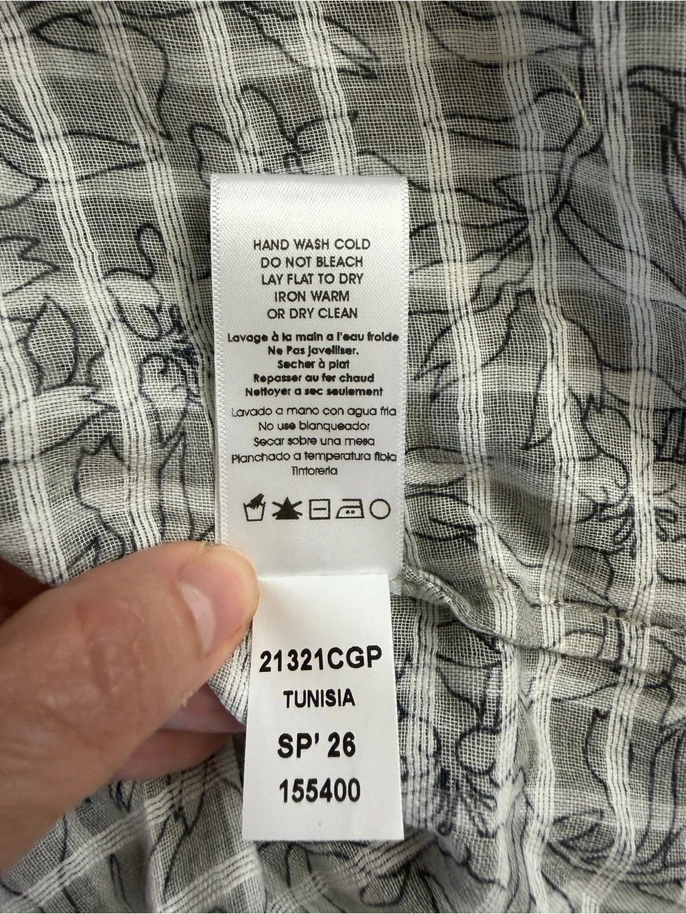 NWT Nation LTD Gray Floral Cotton Gauze Flutter Sleeve Top Medium - Picture 7 of 8